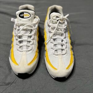 Nike Air Max White and Yellow Shoes